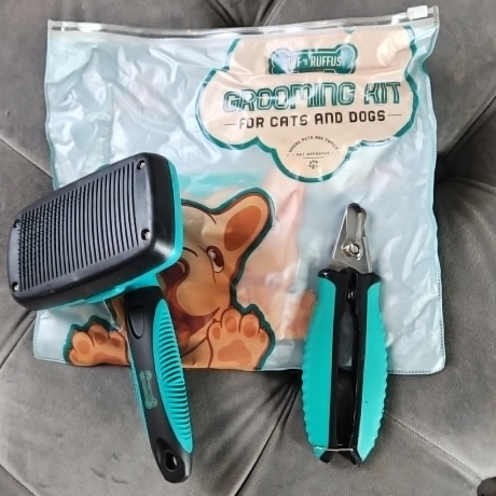 Pet Grooming Kit with Clippers and Brush